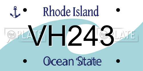VH243 Rhode Island License Plate