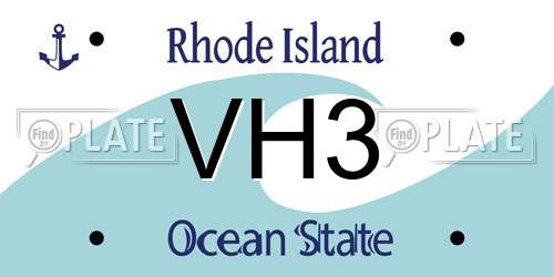 VH3 Rhode Island License Plate
