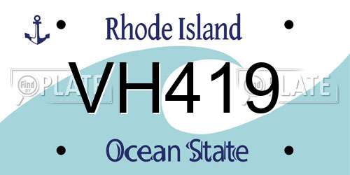 VH419 Rhode Island License Plate