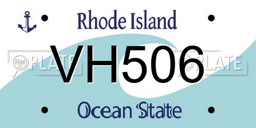 VH506 Rhode Island License Plate