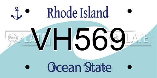 VH569 Rhode Island License Plate