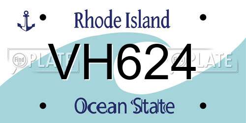VH624 Rhode Island License Plate