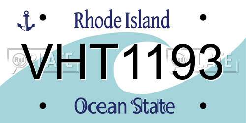 VHT1193 Rhode Island License Plate