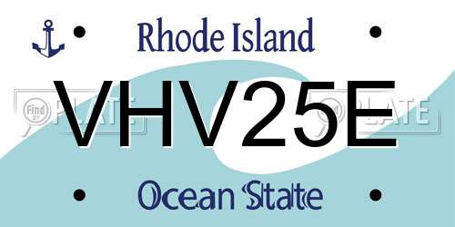 VHV25E Rhode Island License Plate