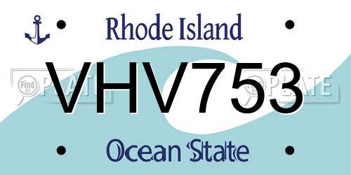 VHV753 Rhode Island License Plate