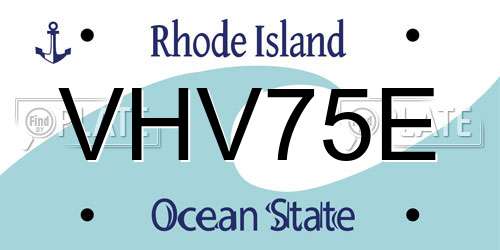 VHV75E Rhode Island License Plate
