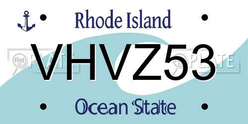 VHVZ53 Rhode Island License Plate