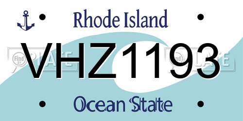 VHZ1193 Rhode Island License Plate