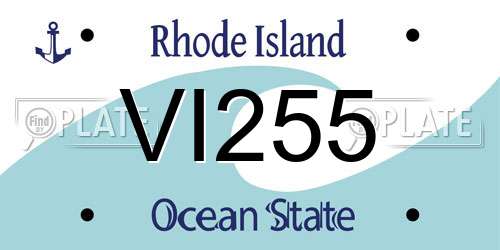 VI255 Rhode Island License Plate