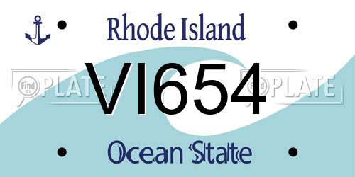 VI654 Rhode Island License Plate