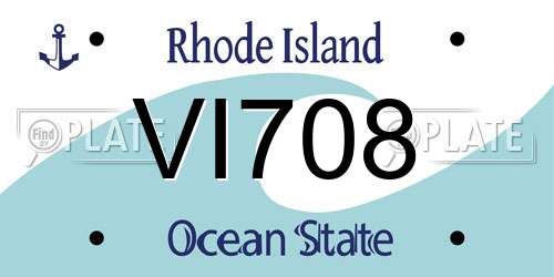 VI708 Rhode Island License Plate
