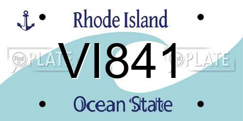 VI841 Rhode Island License Plate