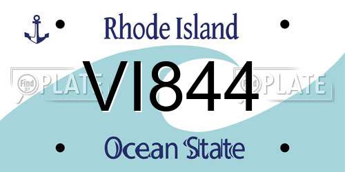 VI844 Rhode Island License Plate