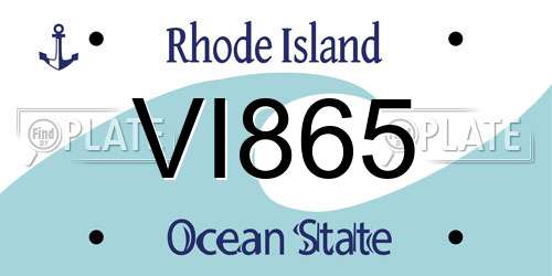 VI865 Rhode Island License Plate