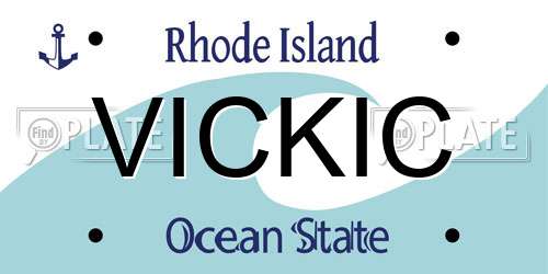 VICKIC Rhode Island License Plate