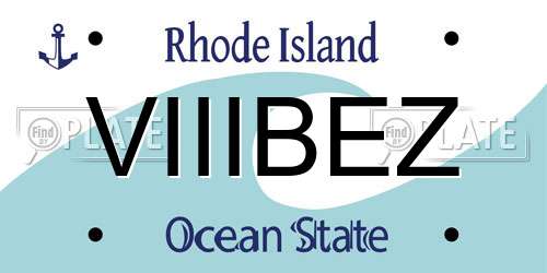 VIIIBEZ Rhode Island License Plate
