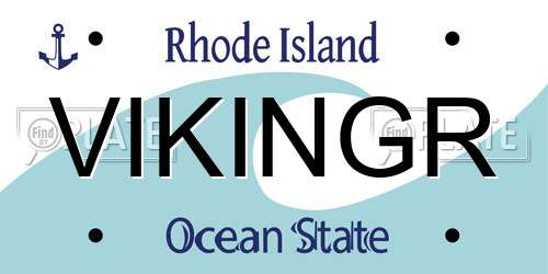 VIKINGR Rhode Island License Plate