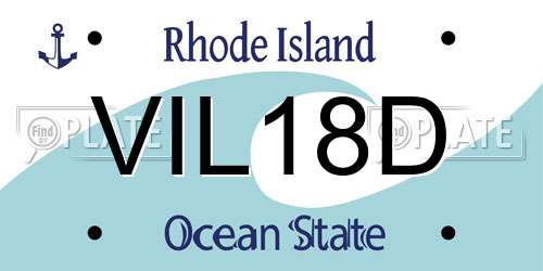 VIL18D Rhode Island License Plate