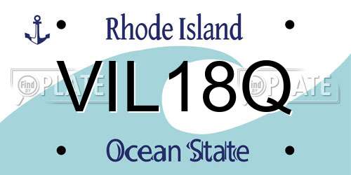 VIL18Q Rhode Island License Plate