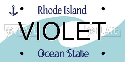 VIOLET Rhode Island License Plate