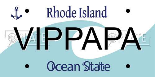 VIPPAPA Rhode Island License Plate