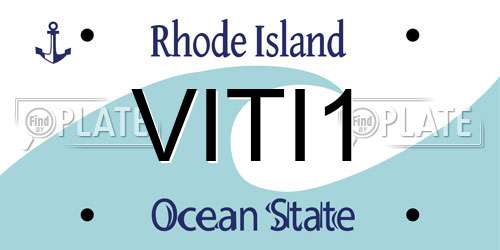 VITI1 Rhode Island License Plate