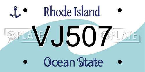 VJ507 Rhode Island License Plate