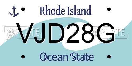 VJD28G Rhode Island License Plate
