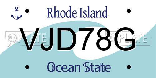 VJD78G Rhode Island License Plate