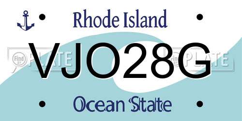 VJO28G Rhode Island License Plate