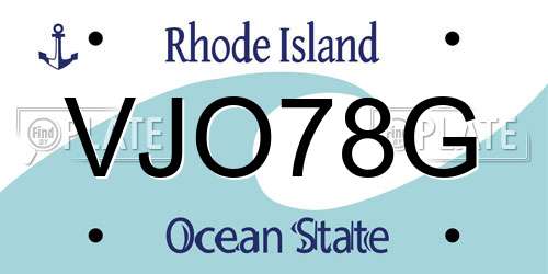 VJO78G Rhode Island License Plate