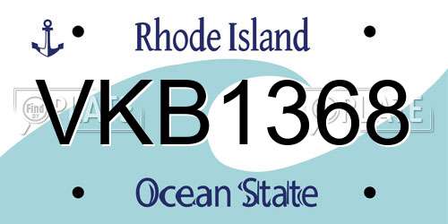 VKB1368 Rhode Island License Plate