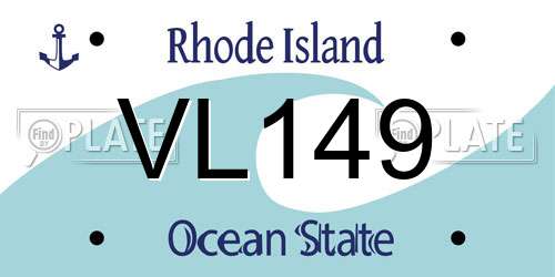 VL149 Rhode Island License Plate