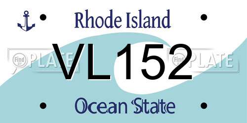 VL152 Rhode Island License Plate