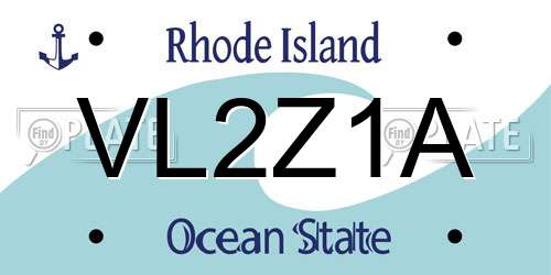VL2Z1A Rhode Island License Plate