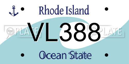 VL388 Rhode Island License Plate