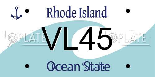 VL45 Rhode Island License Plate