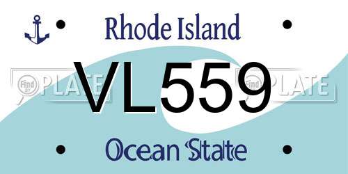 VL559 Rhode Island License Plate