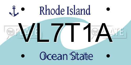 VL7T1A Rhode Island License Plate