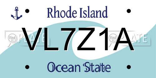 VL7Z1A Rhode Island License Plate