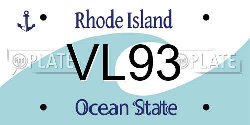 VL93 Rhode Island License Plate