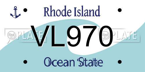 VL970 Rhode Island License Plate
