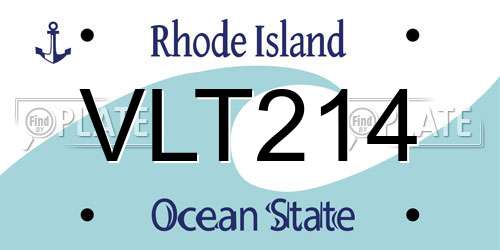 VLT214 Rhode Island License Plate