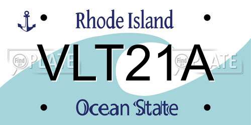 VLT21A Rhode Island License Plate