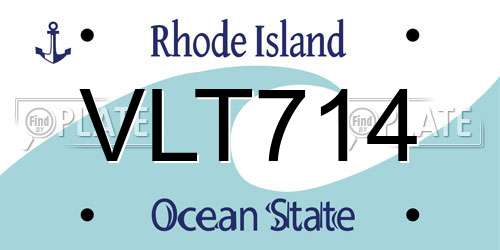 VLT714 Rhode Island License Plate