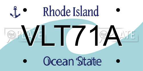 VLT71A Rhode Island License Plate