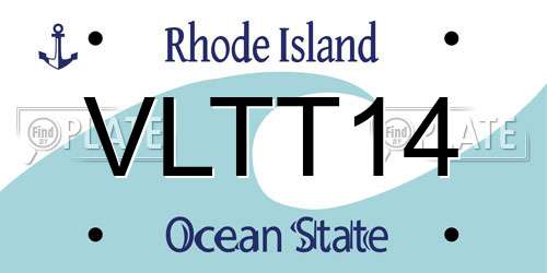 VLTT14 Rhode Island License Plate