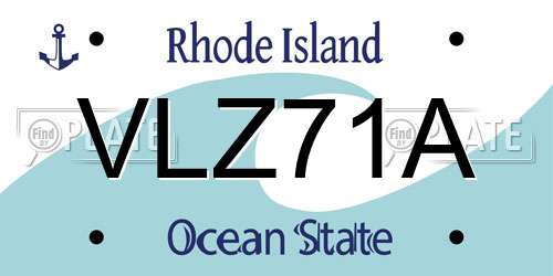 VLZ71A Rhode Island License Plate