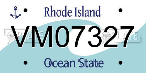 VM07327 Rhode Island License Plate