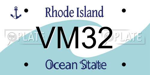 VM32 Rhode Island License Plate